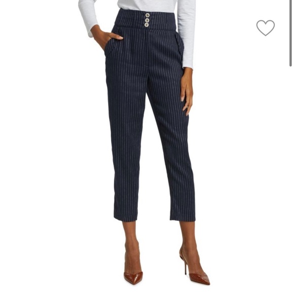 Women's  Navy Rapley  Pinstripe Pants Veronica Beard
Size 00 - Picture 1 of 15